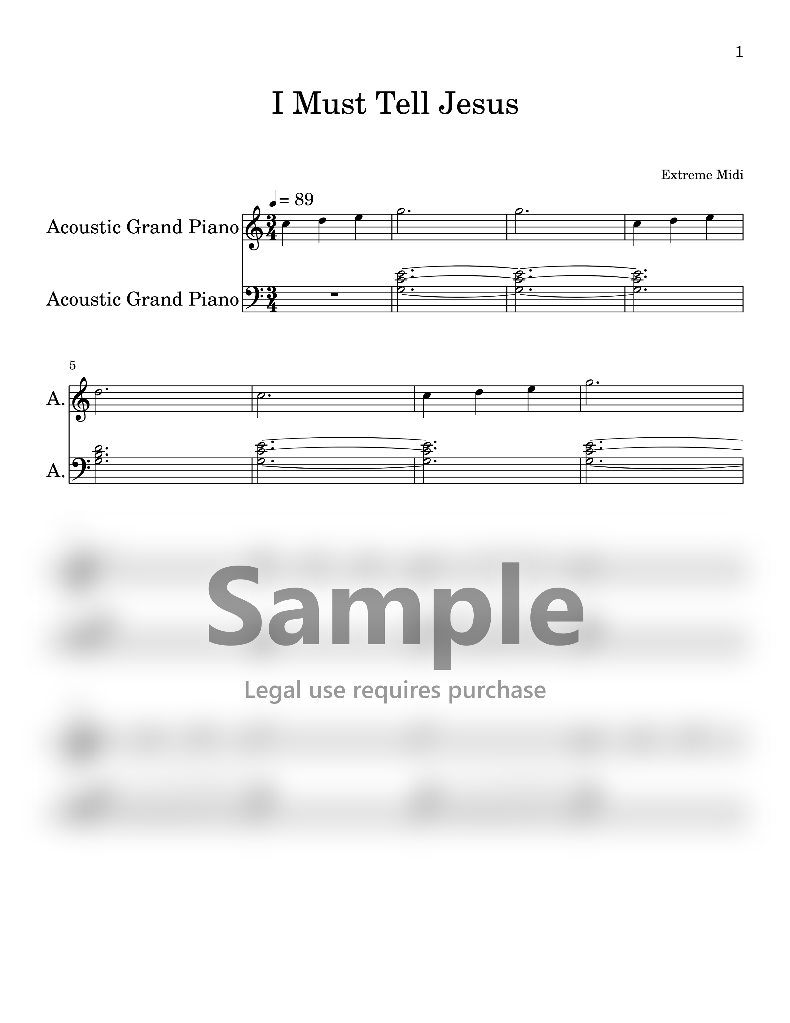 I Must Tell Jesus | Music Sheet