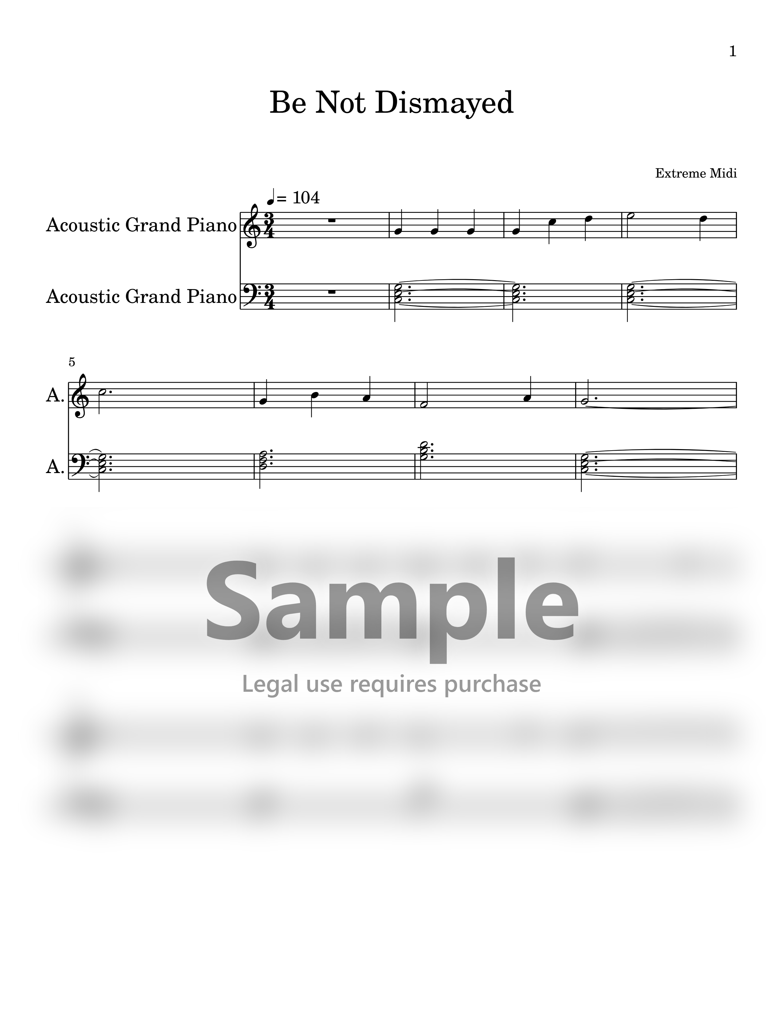 Be Not Dismayed | Music Sheet