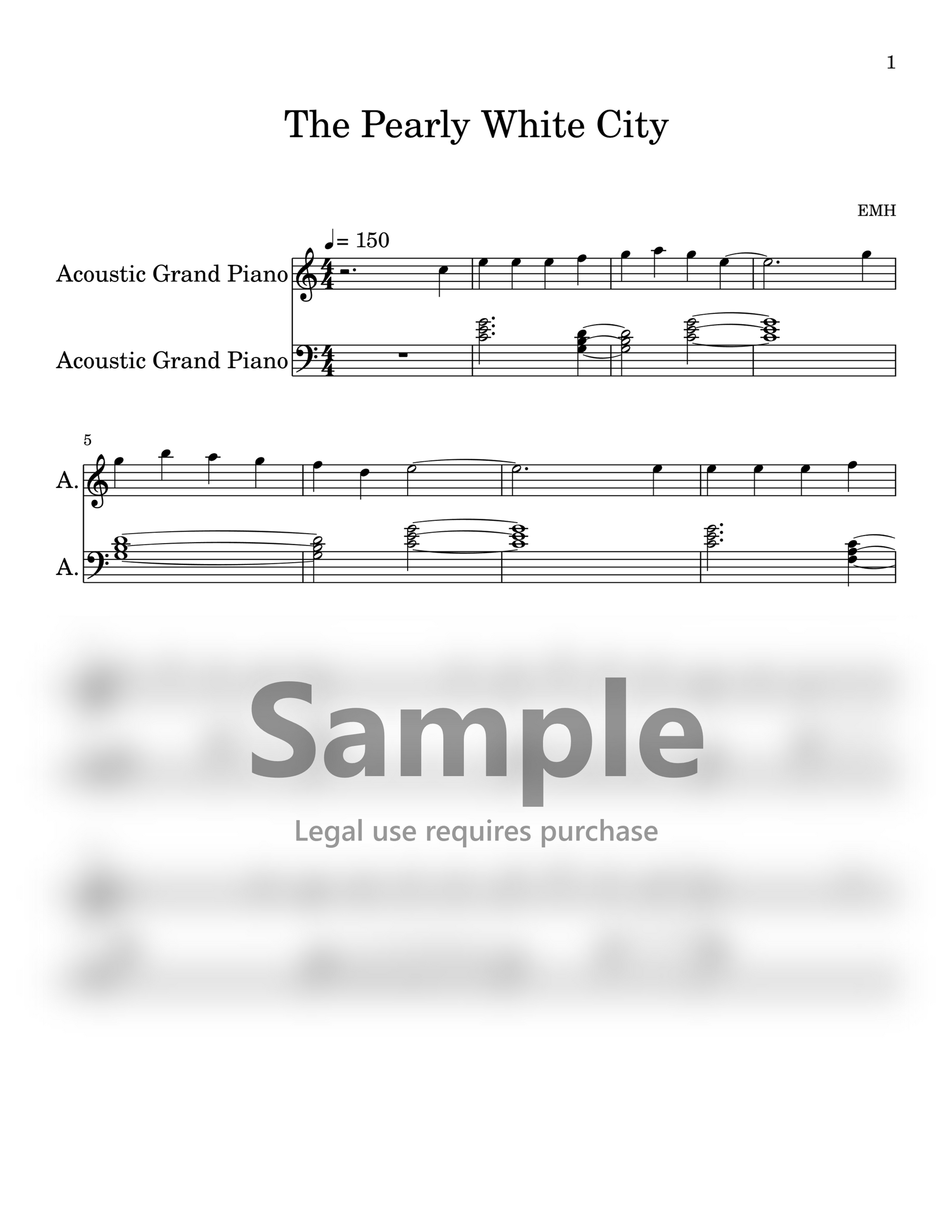 The Pearly White City | Music Sheet