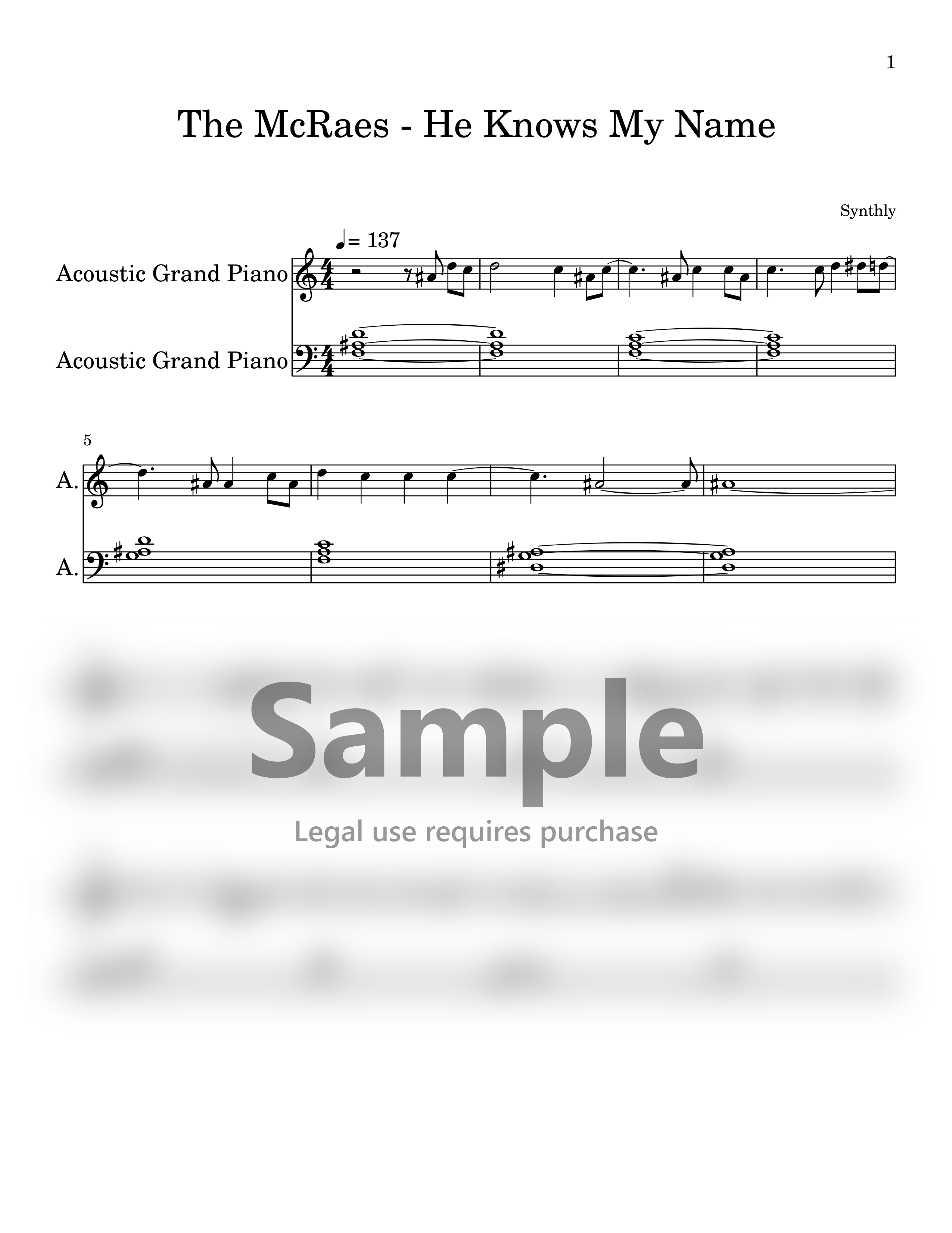 The McRaes - He Knows My Name | Sheet Music