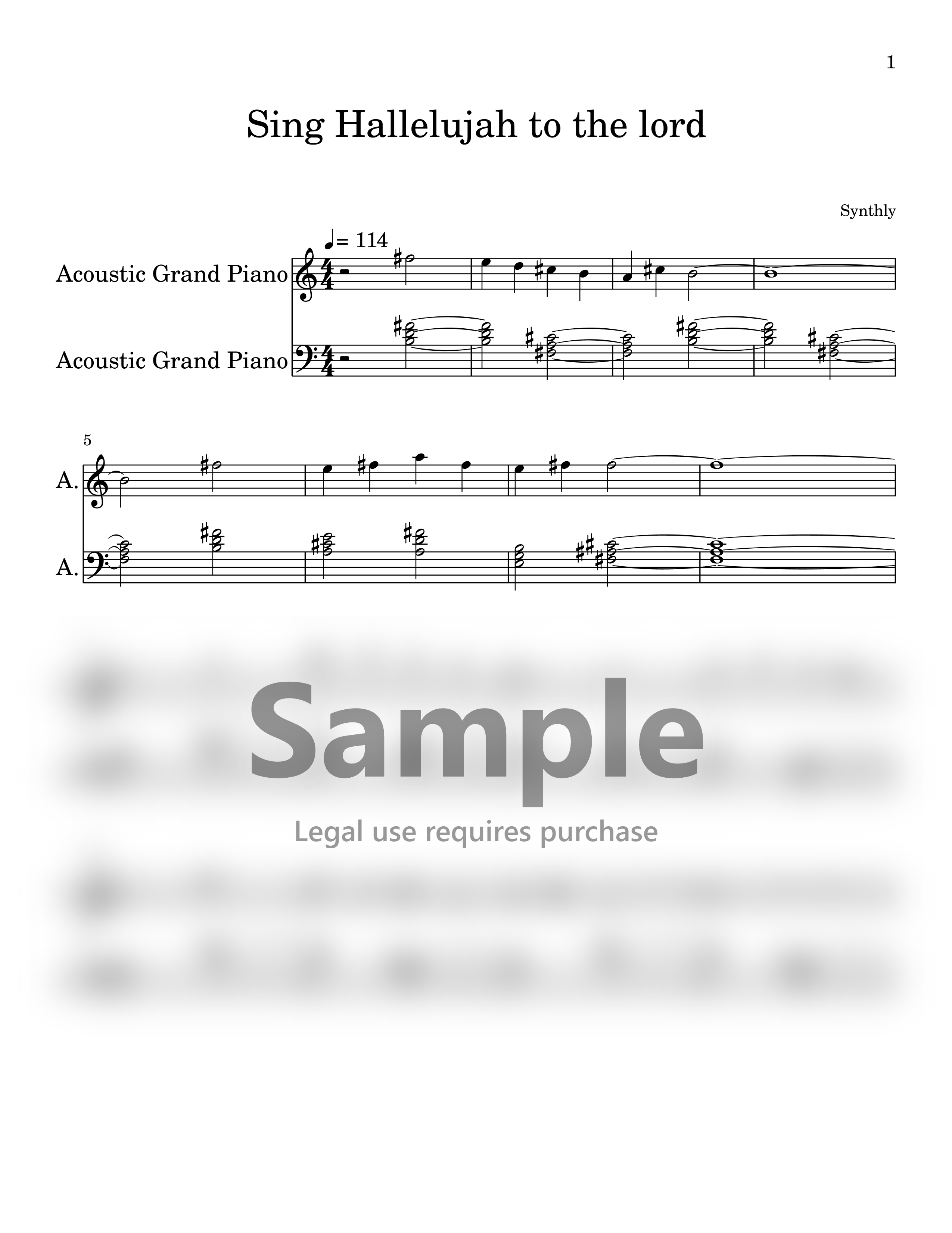 Sing Hallelujah to the lord | Sheet Music