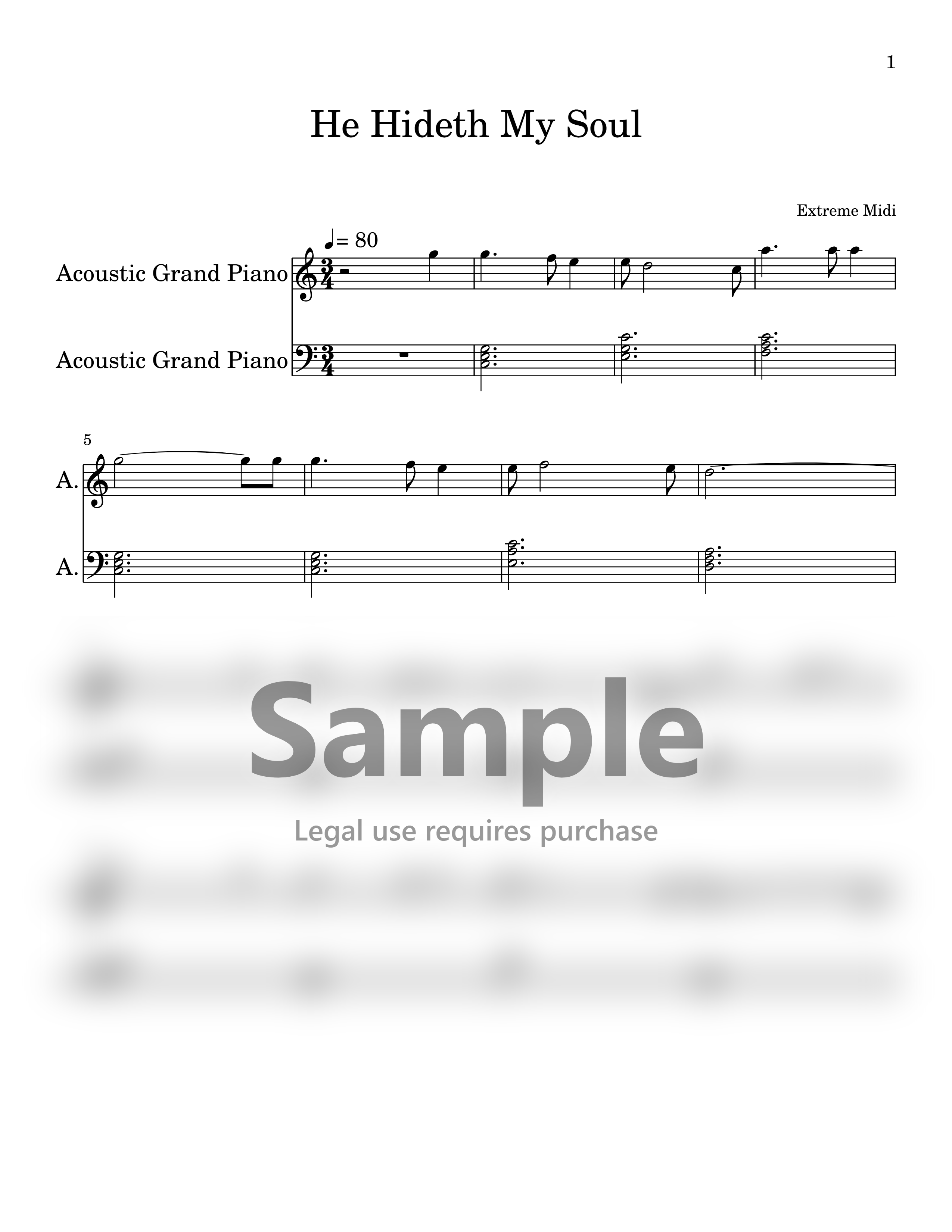He Hideth My Soul | Music Sheet