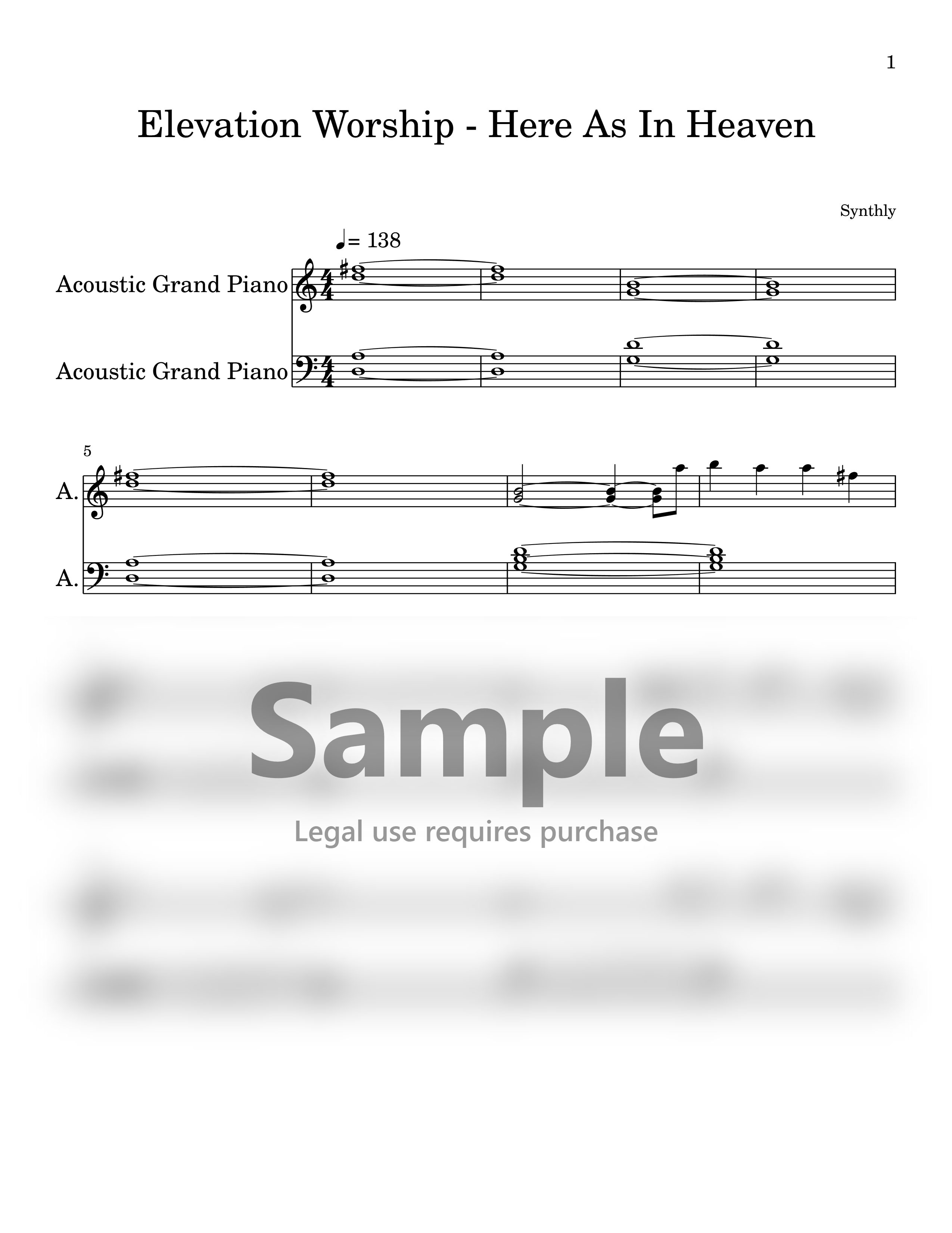 Elevation Worship - Here As In Heaven | Sheet Music