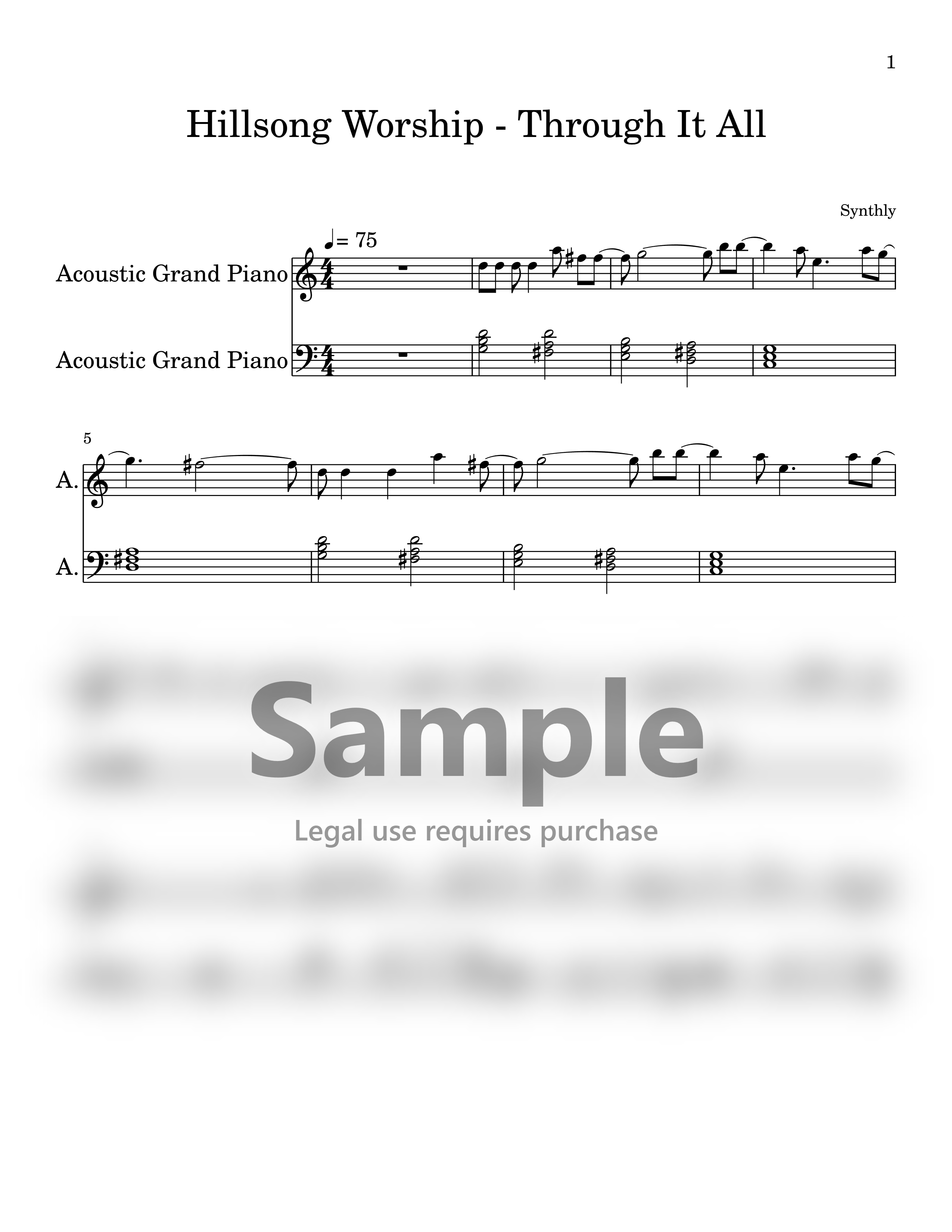 Hillsong Worship - Through It All | Music Sheet
