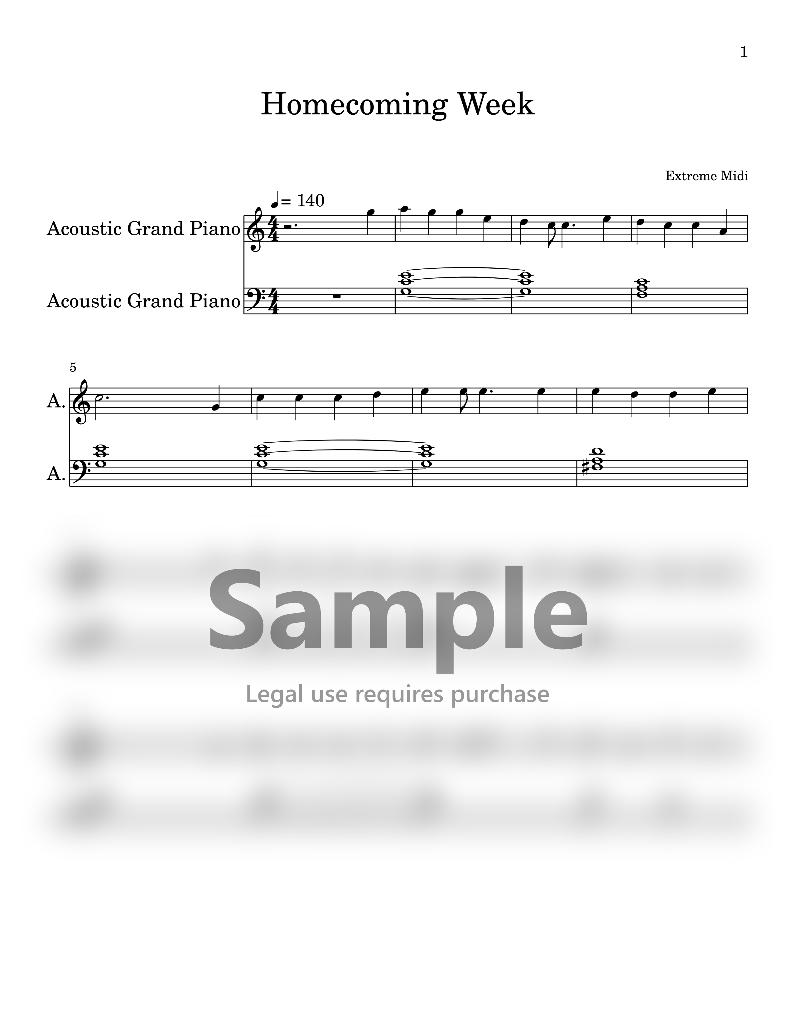 Homecoming Week | Music Sheet