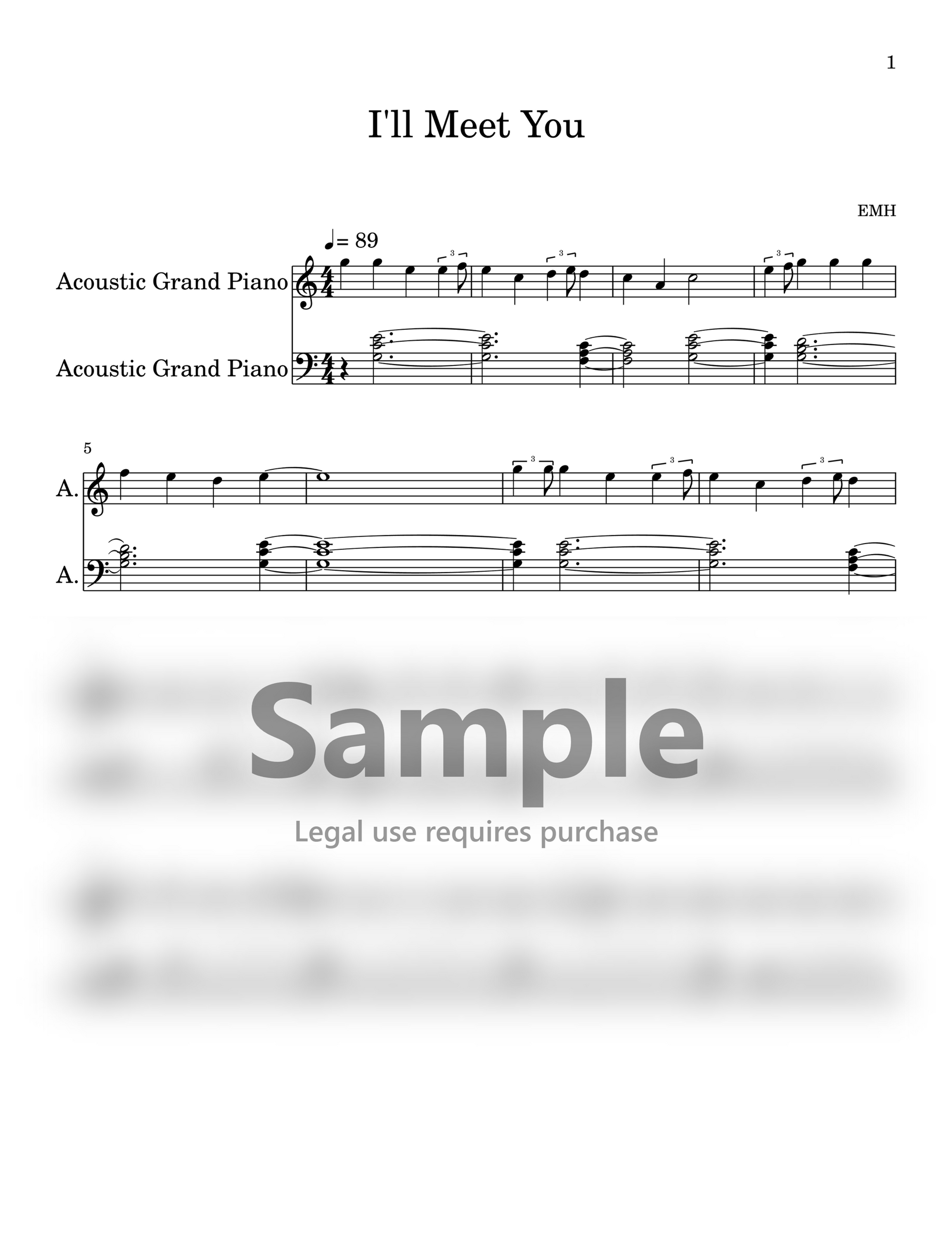 I'll Meet You | Music Sheet