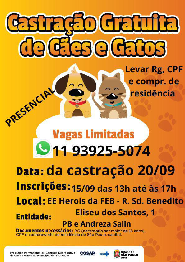 Castração Gratuita de Cães e Gatos