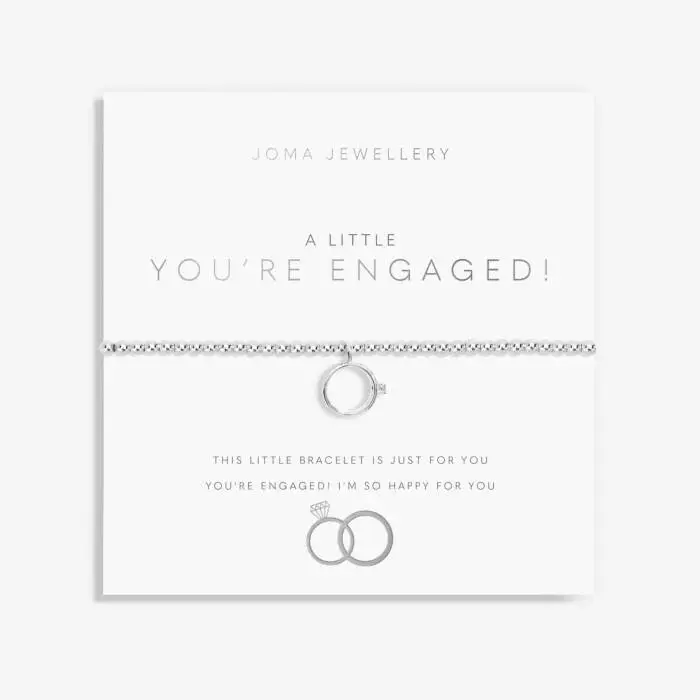 Joma Jewellery - A Little 'You're Engaged!' Bracelet in Silver Plating