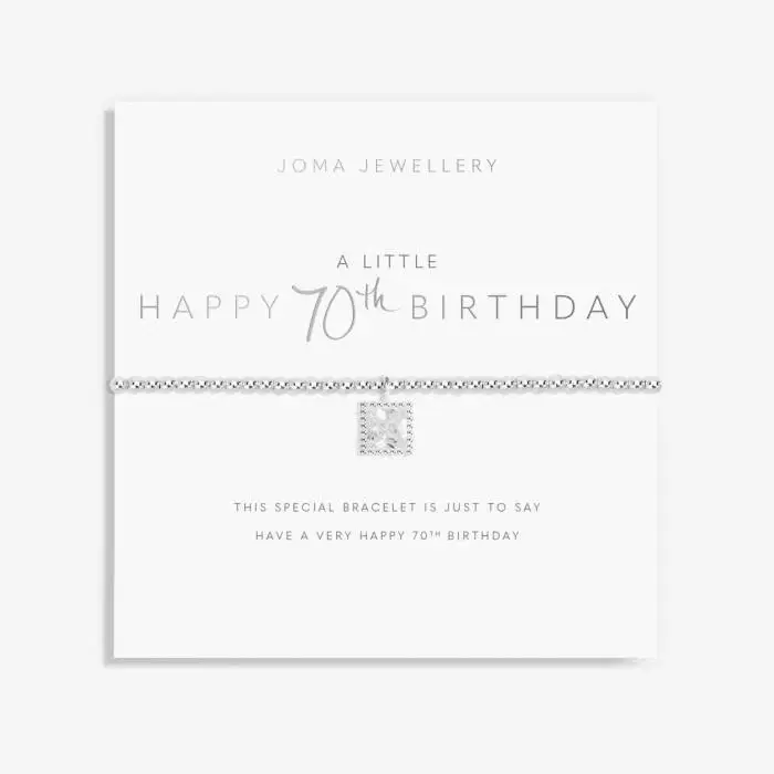 Joma Jewellery - A Little 'Happy 70th Birthday' Bracelet in Silver Plating
