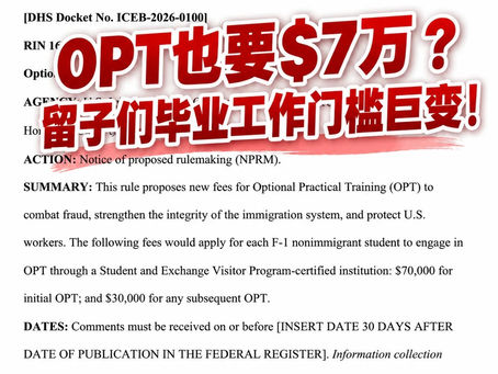 OPT也要$7万?留子们毕业工作门槛巨变!