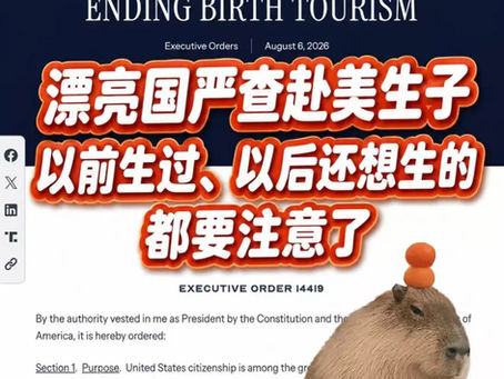 💥漂亮国严查赴美生子💥