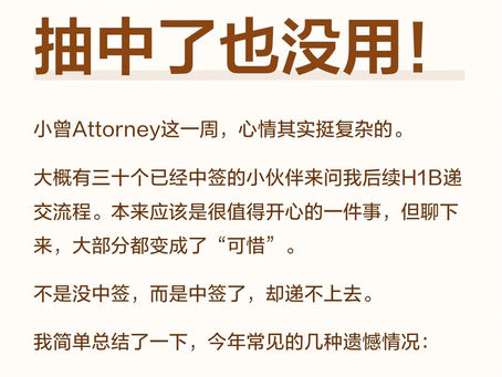 26年爆惨H1B:抽中了也没用！