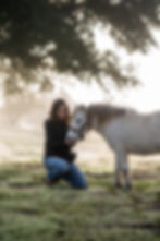 woman with miniature horse