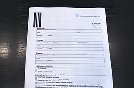 Et dokument med et skjema som skal fylles ut