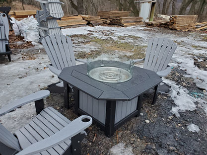 Amish Built Poly Fire Table with Windshield
