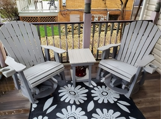 Poly Swivel Glider Set with End Table