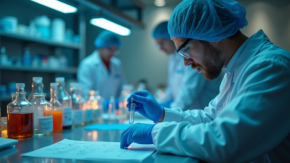 Close-up of a research lab focusing on psychedelic therapy