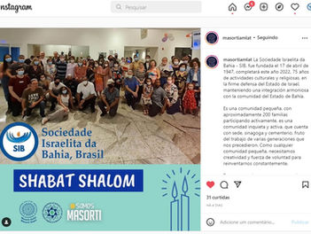 A SIB no Instagram do Movimento Massorti América Latina