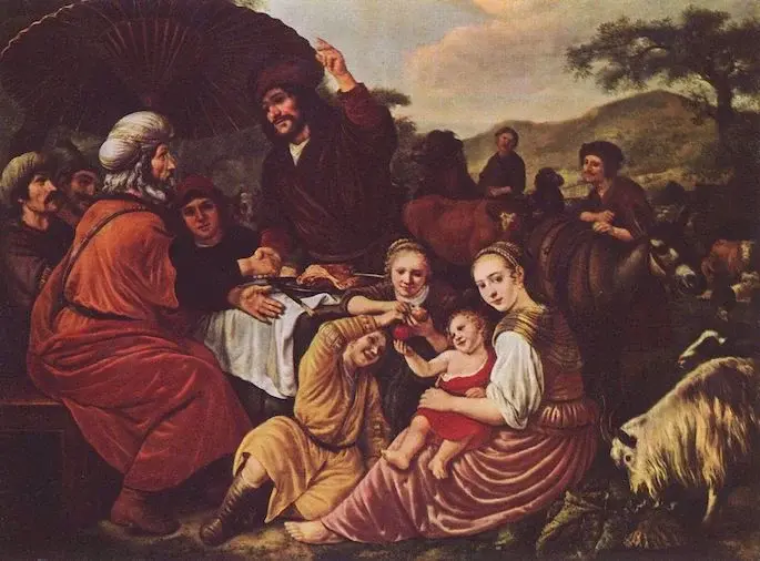 Moshê se despede de Yitro (Jan Victors, c. 1635).