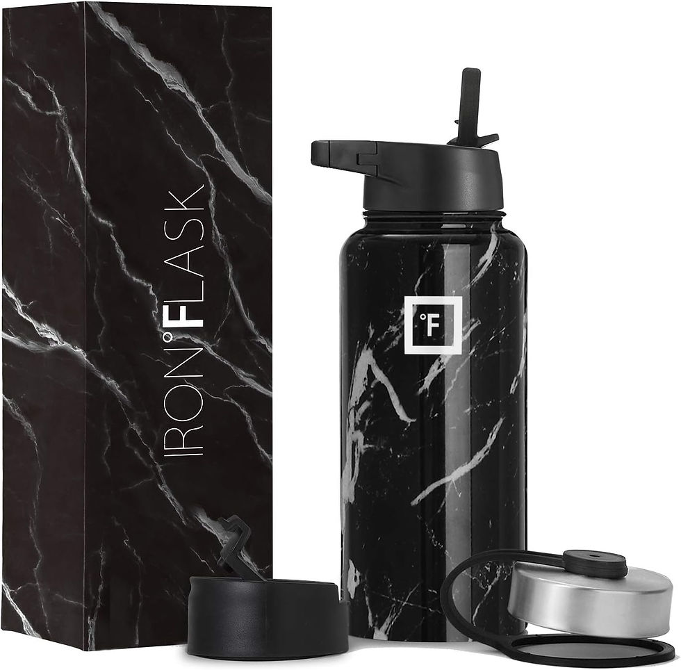 サムネイル： IRON °FLASK Sports Water Bottle - 22oz, 3 Lids (Straw Lid), Leak Proof - Stain