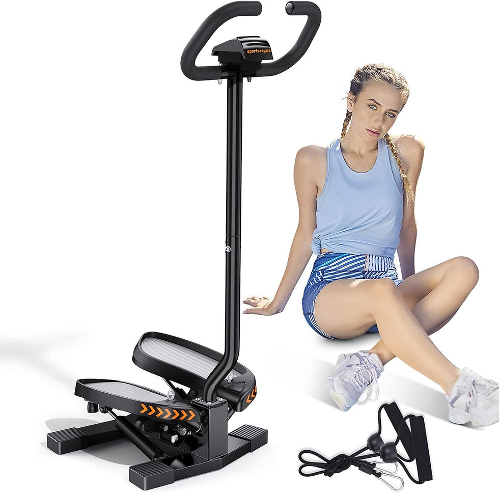 Miniatura: Sportsroyals Stair Stepper for Exercises-Twist Stepper with Resistance Bands an