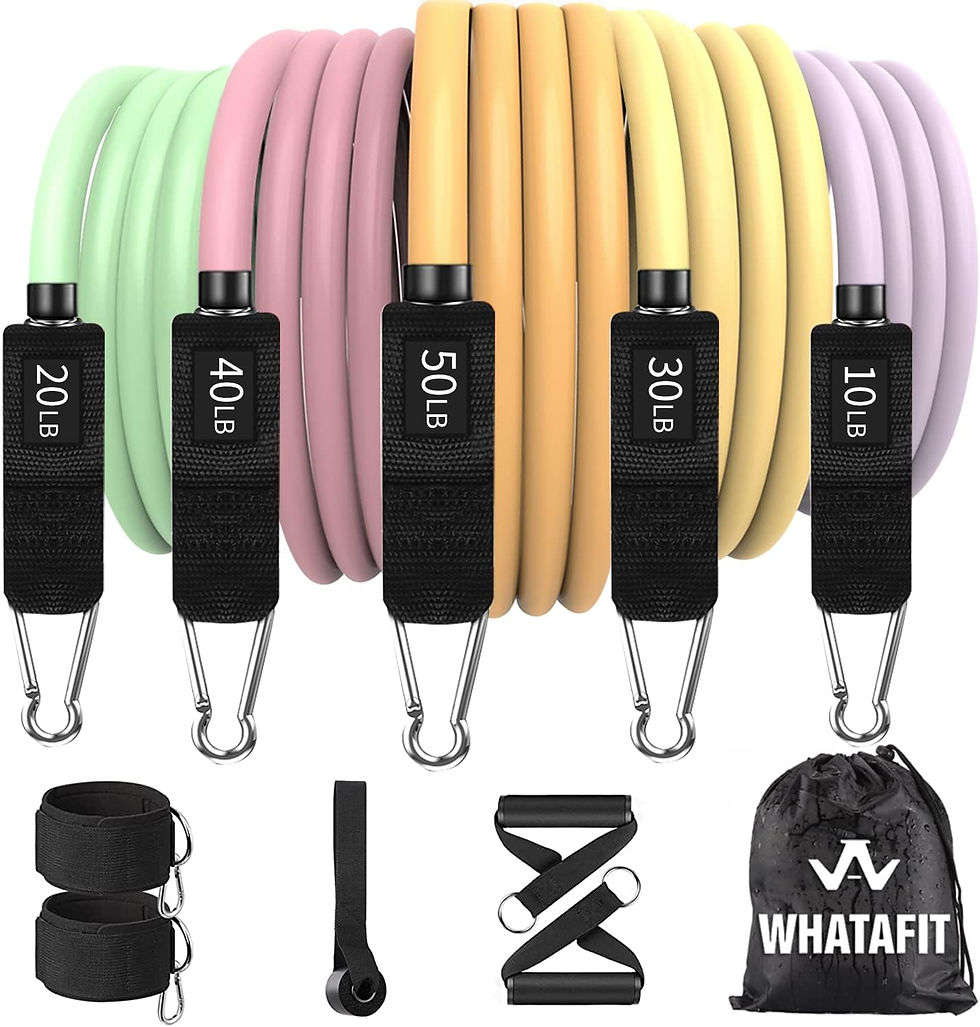 Miniatura: Whatafit Resistance Bands Set, Exercise Bands with Door Anchor, Handles, Carry 