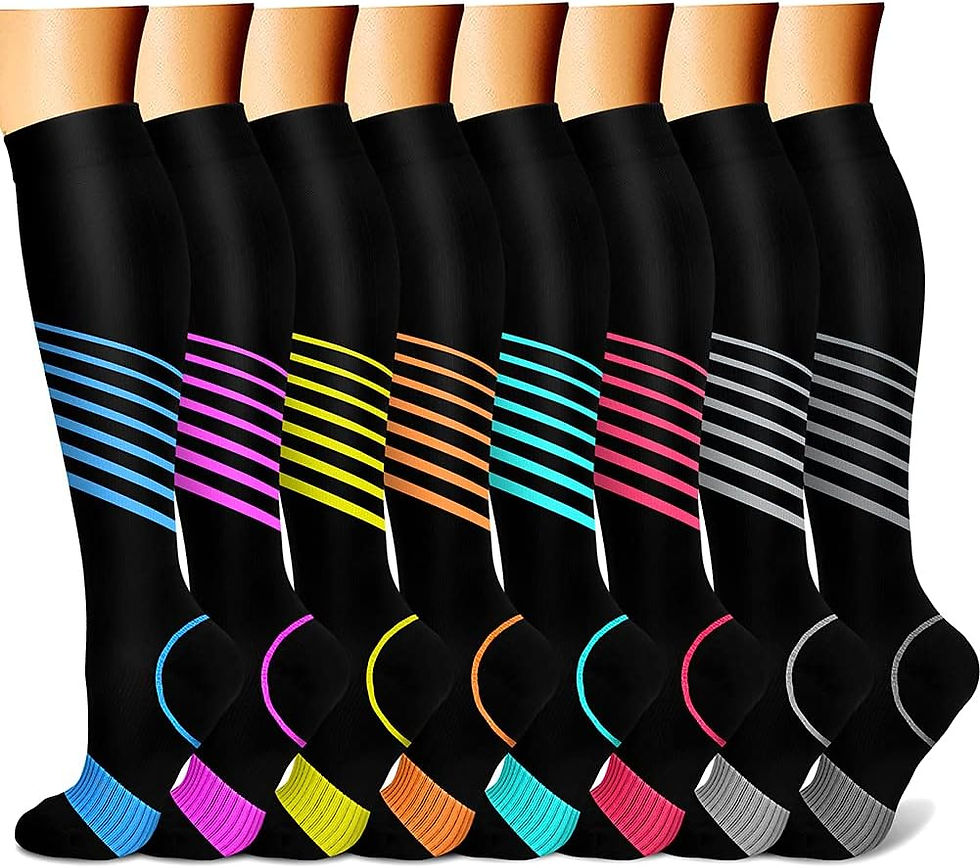 Thumbnail: CHARMKING Compression Socks for Women & Men Circulation (8 Pairs) 15-20 mmHg is