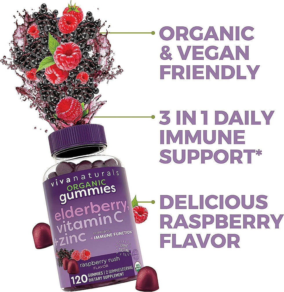 Thumbnail: Organic Elderberry Gummies with Zinc and Vitamin C (120 Count) - Two-Month Supp