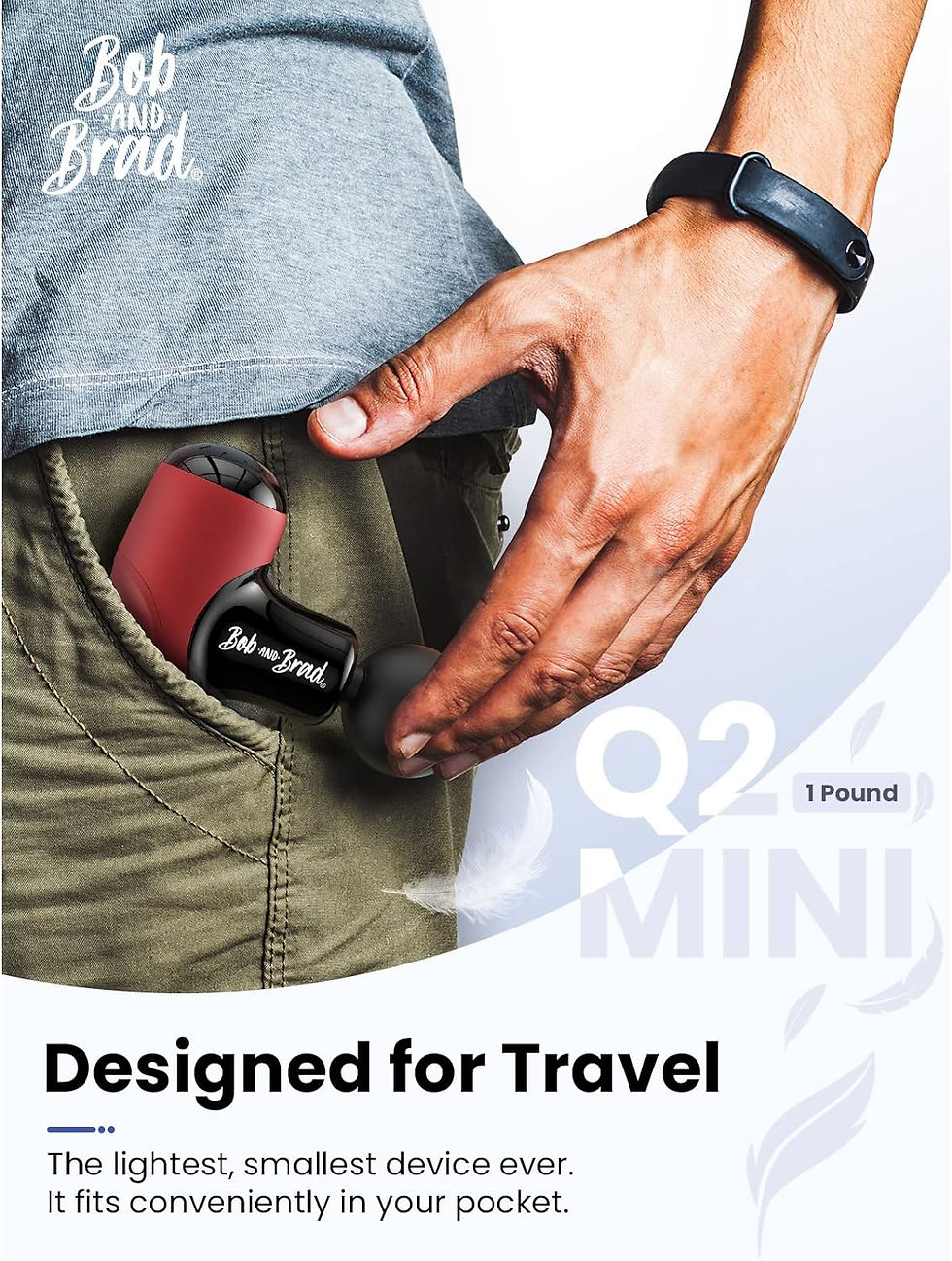 サムネイル： BOB AND BRAD Q2 Mini Massage Gun, Pocket-Sized Deep Tissue Massager Gun, Portab