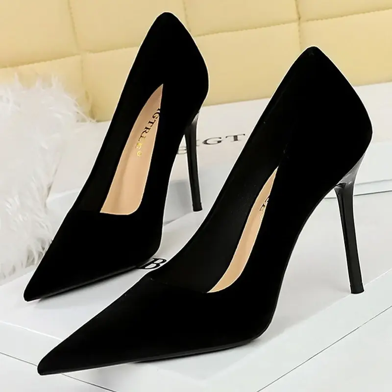 Thumbnail: Fashion High Heels Women Shoes Suede Women Pumps Sexy Party Stilettos Ladies