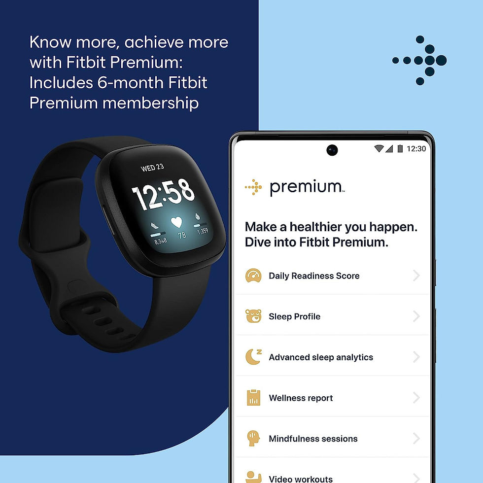 Thumbnail: Fitbit Versa 3 Health & Fitness Smartwatch with GPS, 24/7 Heart Rate, Alexa Bui