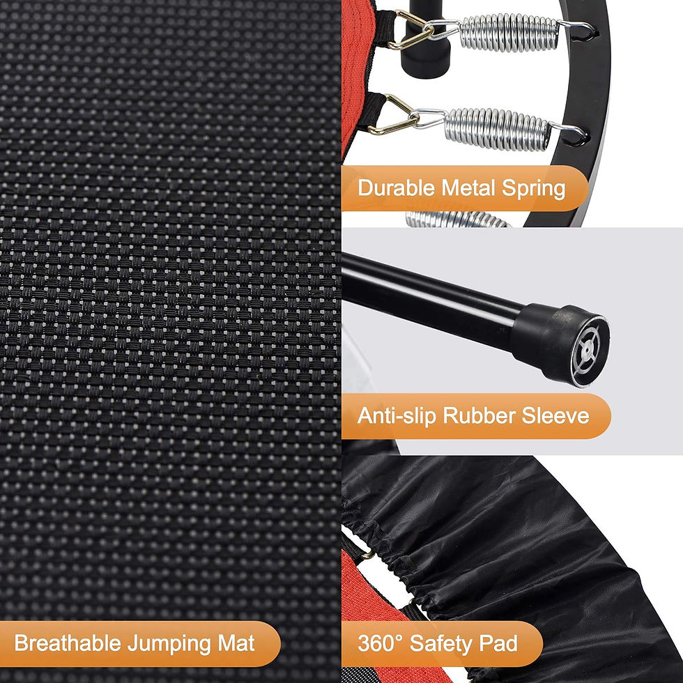 תמונה ממוזערת: KENSONE 40"/48" Foldable Mini Trampoline, Indoor Trampoline for Kids, Adults In