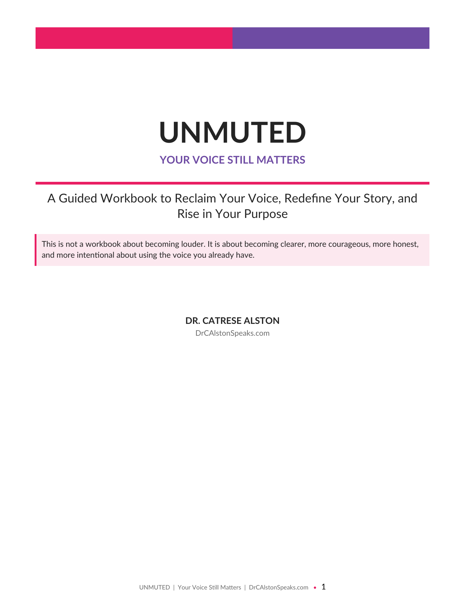 UNMUTED: Your Voice Still Matters — Digital Workbook