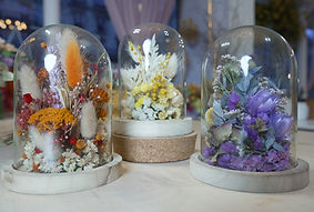 Cloches de fleurs séchées finalisées