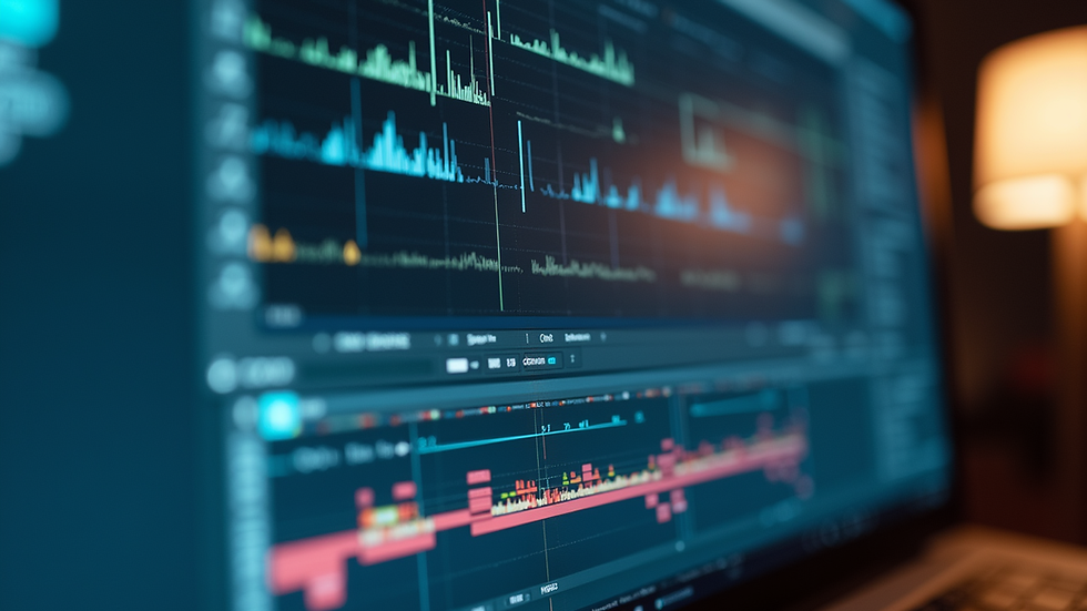 Close-up view of a computer screen displaying AI workflow software
