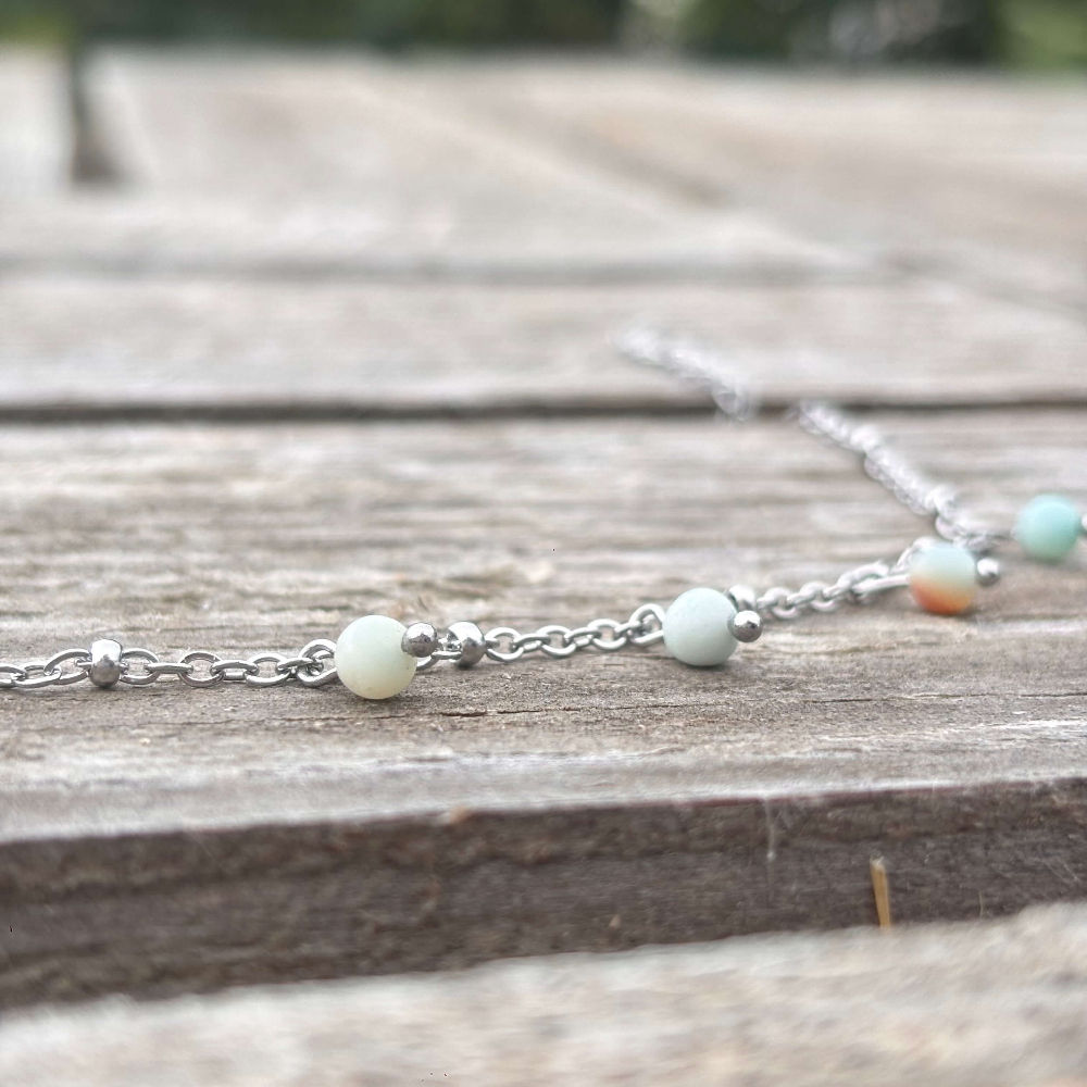 Zia Amazonite - Chevillière argenté