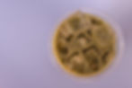 Top view of an iced matcha latte in a clear cup