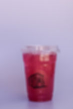 Iced fruit refreshers handcrafted with house-made syrups at Uppers in Burlington, Iowa.