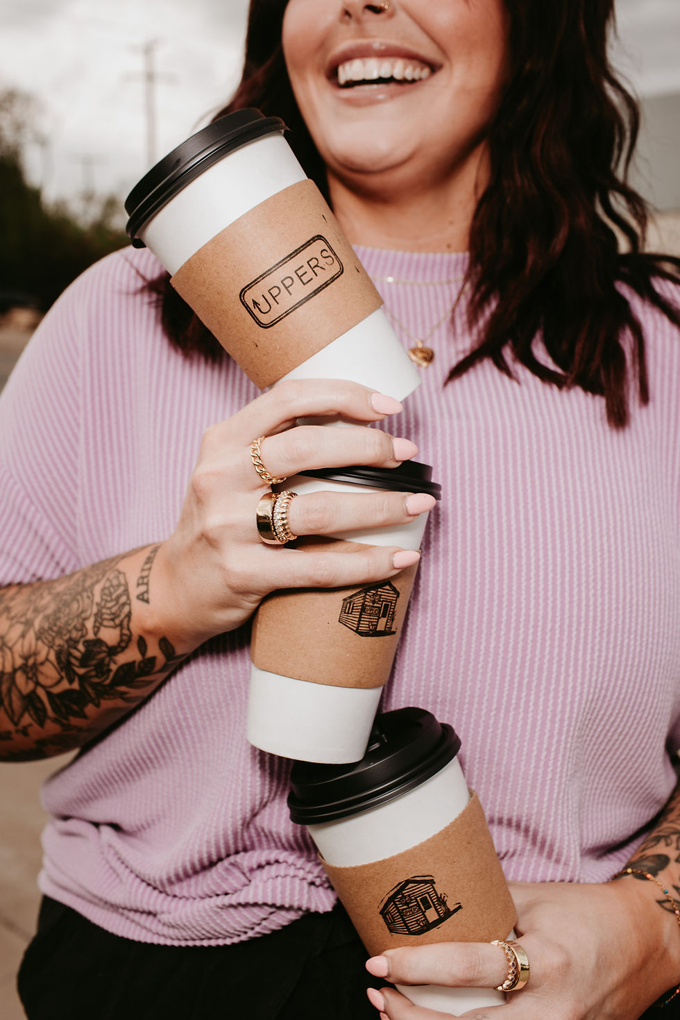 House-made coffee syrups crafted fresh at Uppers drive-thru coffee shop in Burlington, Iowa.