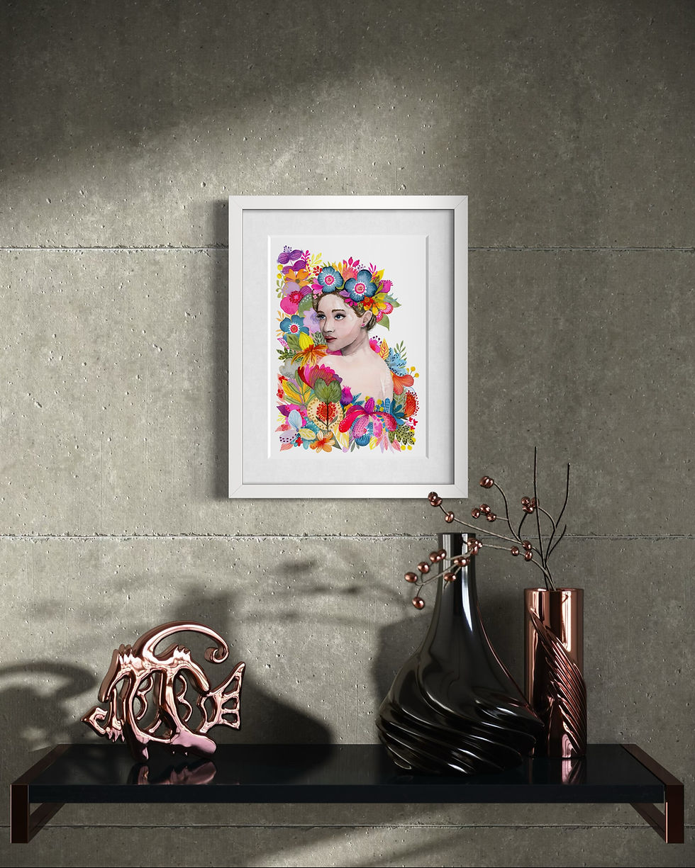 Thumbnail: Aquarelle présentée dans un espace raffiné, parfaite pour galeries et investisseurs en art.