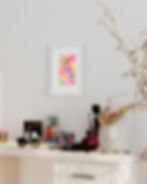 tableau de peinture abstraite par l'artiste peintre Caroline Venencie française, cadres décoration pour maison contemporaine