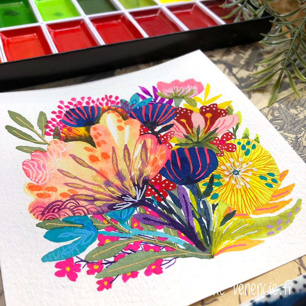 Thumbnail: Tableaux contemporains entre figuration et abstraction, véritable chef-d’œuvre floral.