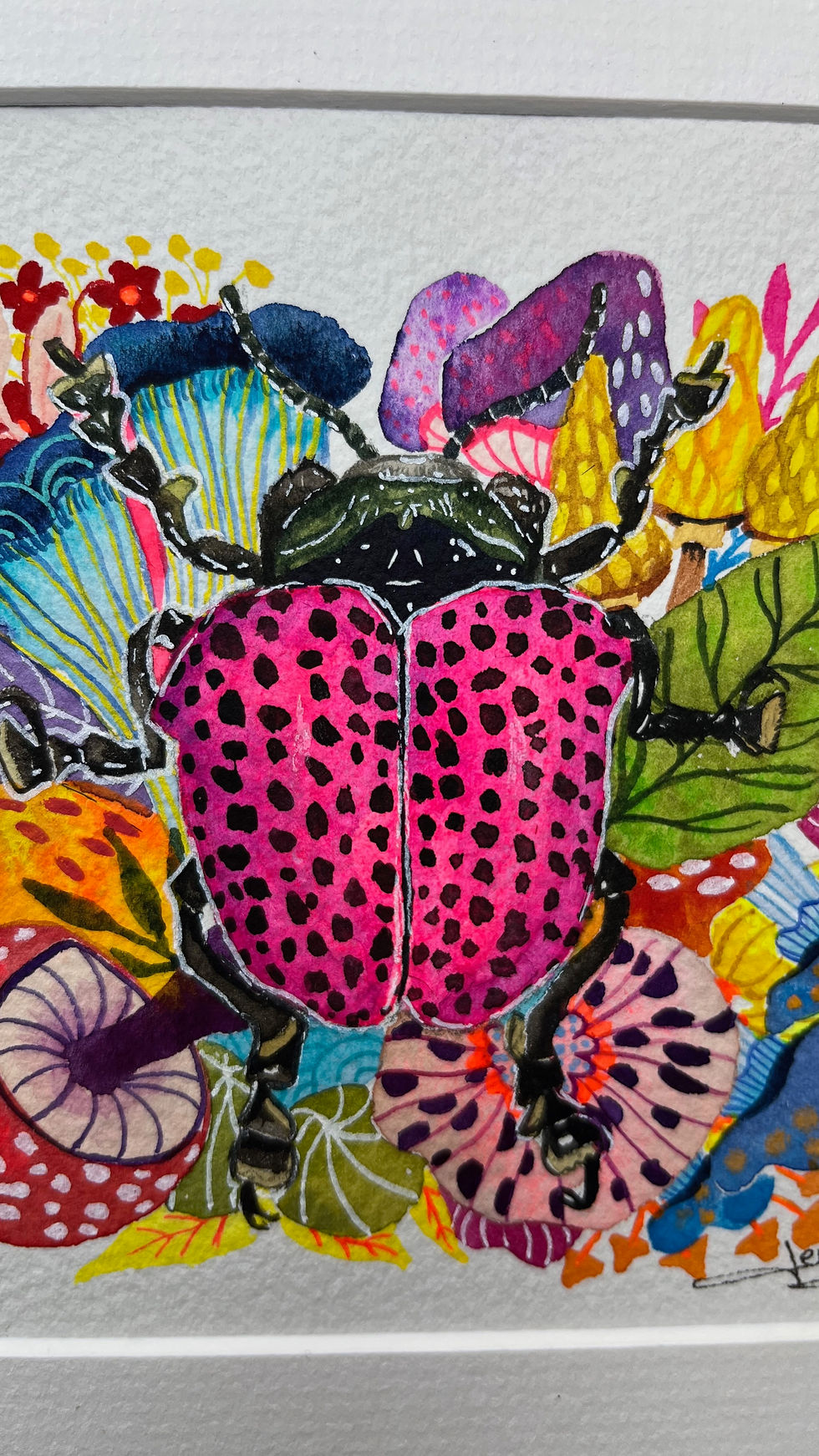 Thumbnail: Tableau doryphore rose aux couleurs éclatantes, idéal pour leasing d’art et investissement d’artiste cotée.