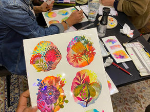 Discover the magic of watercolor with my original and colorful watercolor classes in an art gallery in Aix-les-Bains.
