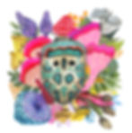 Aquarelle Originale 18 x 18 cm - Insecte Picasso -Format petit