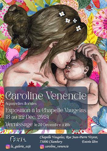 Affiche pour l'exposition d'aquarelles de Caroline Venencie