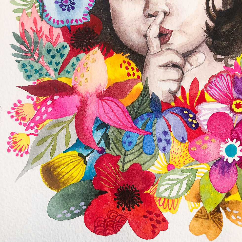 Thumbnail: Poster décoratif enfant et univers floral imaginaire, ambiance tendre et mystérieuse.