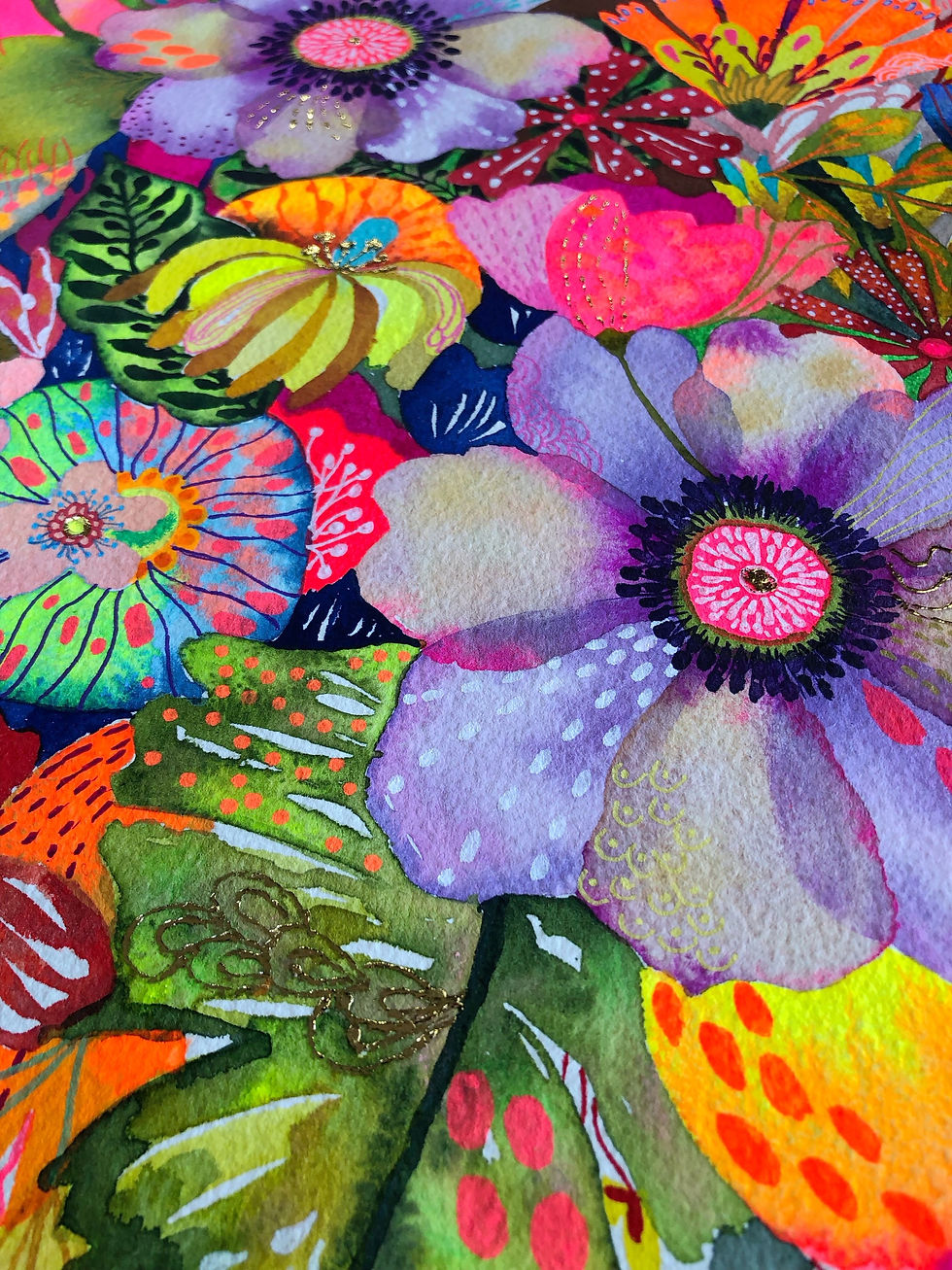 Thumbnail: Grande Œuvre florale mexicaine présentée dans un lieu prestigieux, parfaite pour investisseurs et galeries.