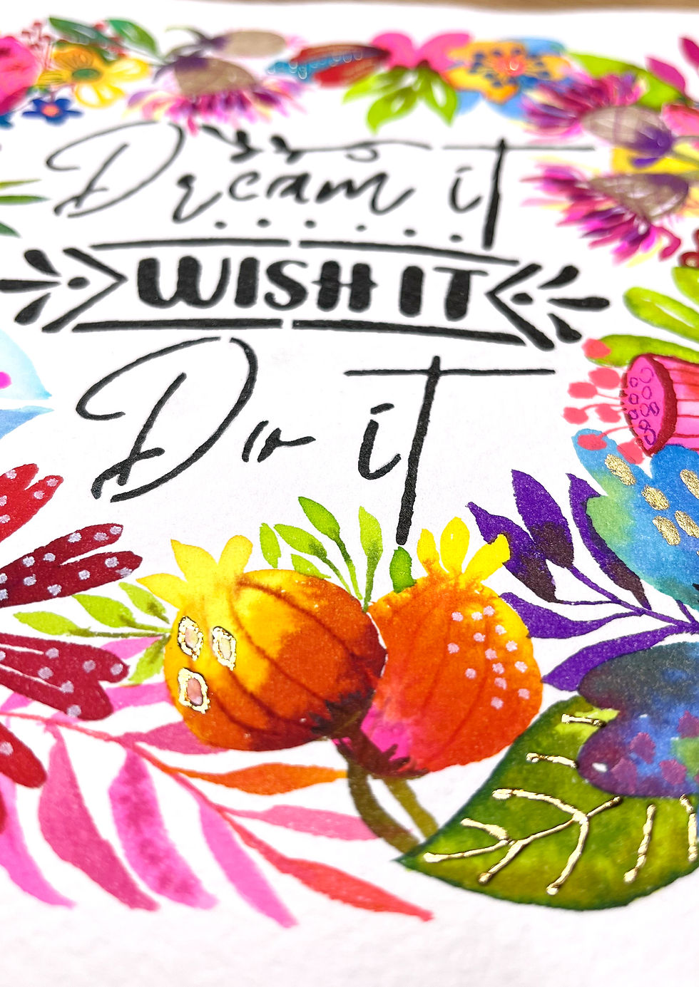 Thumbnail: Œuvre originale alliant art et message inspirant, aquarelle unique d’artiste cotée à portée internationale.