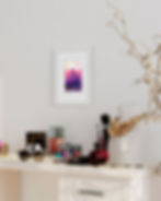 tableau de peinture de montagnes, paysage à encadrer dans une maison moderne